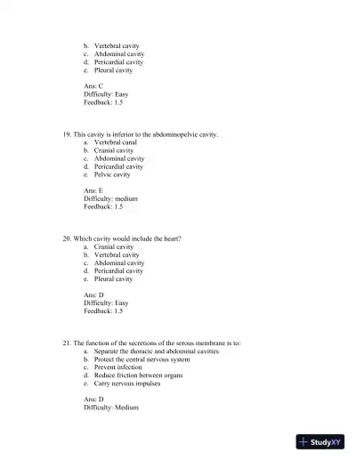 Test Bank For Principles of Anatomy and Physiology 12th Edition Test Bank - Page 7 preview image
