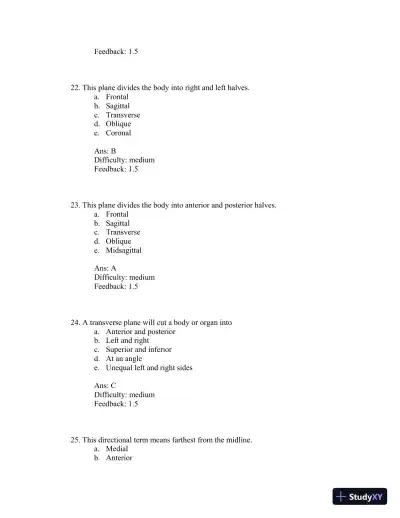 Test Bank For Principles of Anatomy and Physiology 12th Edition Test Bank - Page 8 preview image