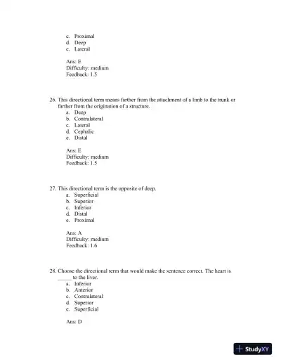 Test Bank For Principles of Anatomy and Physiology 12th Edition Test Bank - Page 9 preview image