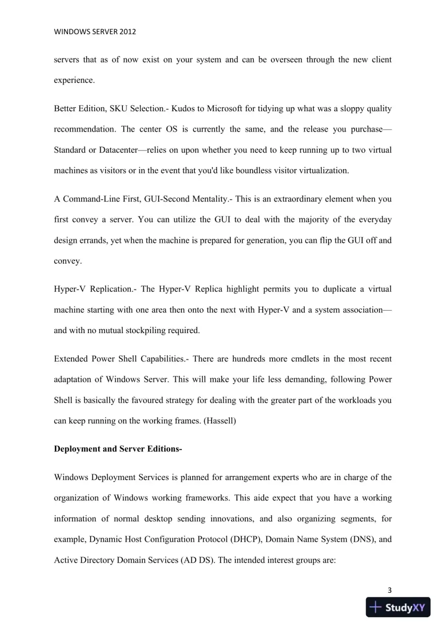 Key Features and Improvements in Windows Server 2012: Enhancements in Deployment, Management, and Server Roles, page 4