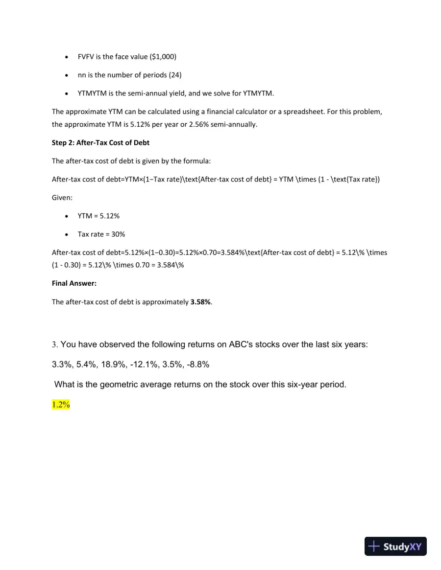 Finance And Investment Analysis: Key Concepts And Calculations, page 3
