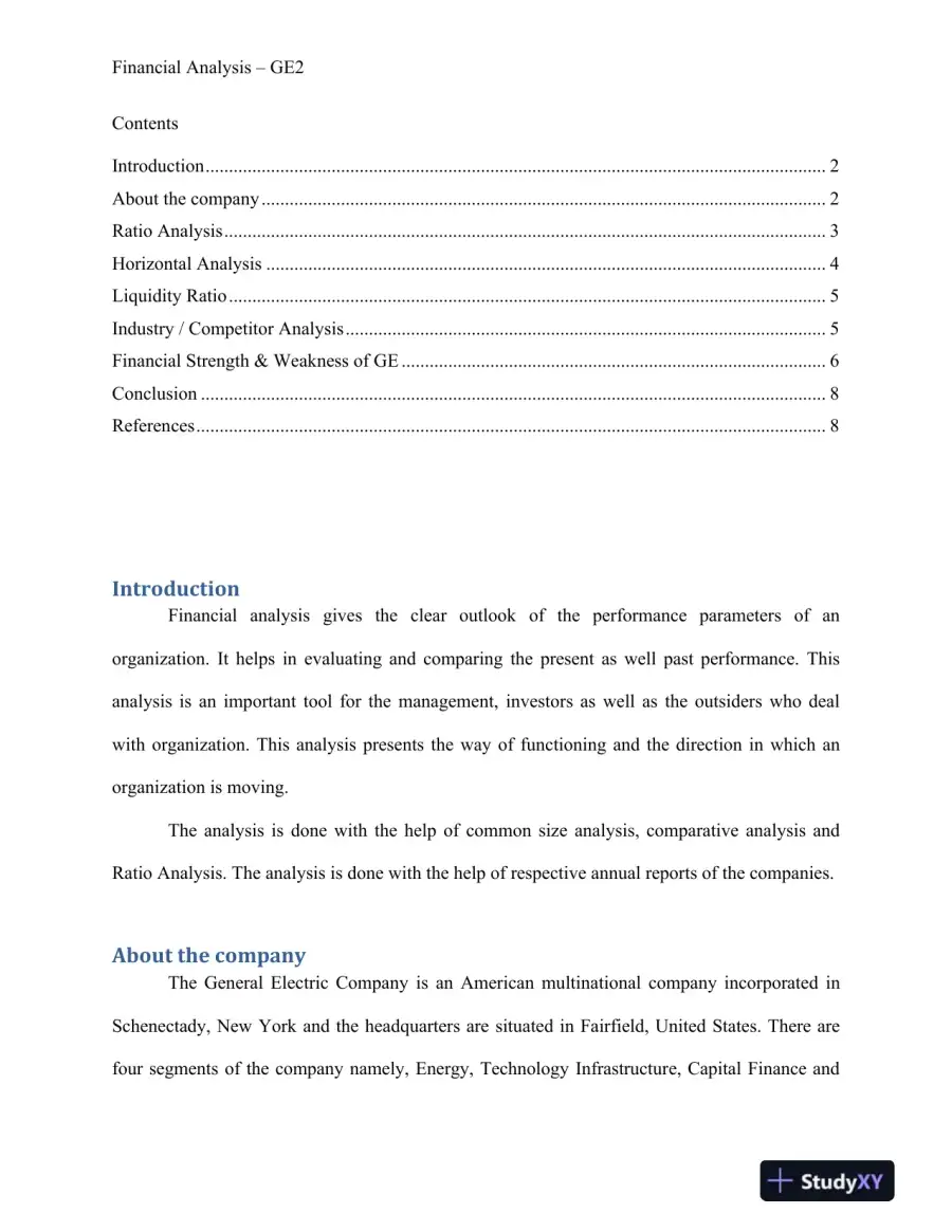 A Comprehensive Financial Analysis of General Electric Company: Performance, Strengths, and Investment Potential, page 3