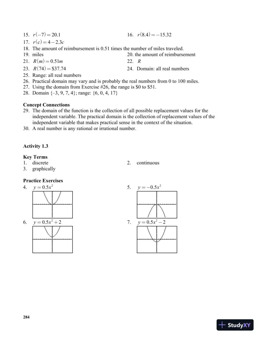 Solution Manual for Mathematics in Action: Algebraic, Graphical, and Trigonometric Problem Solving, 6th Edition, page 4