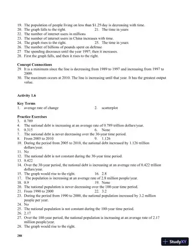 Solution Manual for Mathematics in Action: Algebraic, Graphical, and Trigonometric Problem Solving, 6th Edition - Page 8 preview image