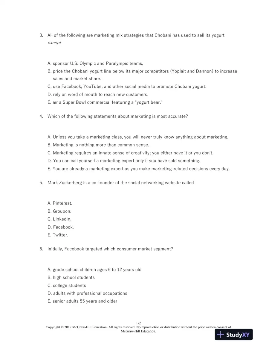 Marketing 13th Edition Test Bank, page 3