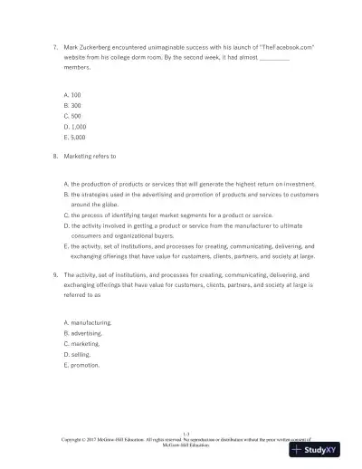Marketing 13th Edition Test Bank - Page 4 preview image