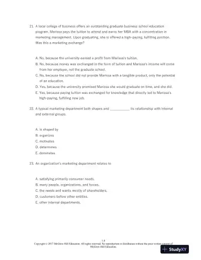 Marketing 13th Edition Test Bank - Page 9 preview image