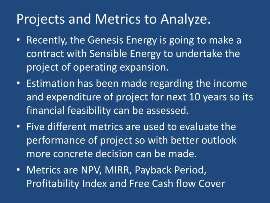 Genesis Energy - Executive Summary On Analysis Of Projects Of Operating Expansion, page 2