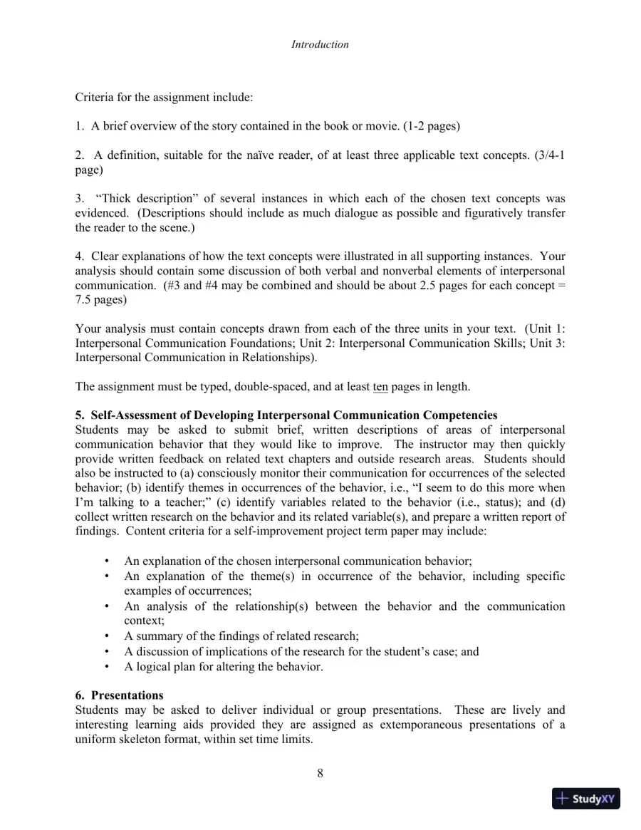 Test Bank for Interpersonal Communication, 7th New International Edition, page 10
