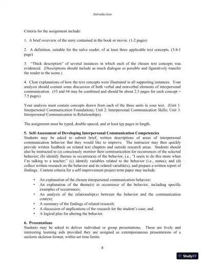 Test Bank for Interpersonal Communication, 7th New International Edition - Page 10 preview image