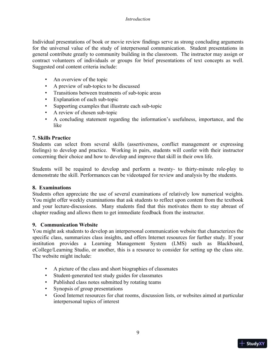 Test Bank for Interpersonal Communication, 7th New International Edition, page 11
