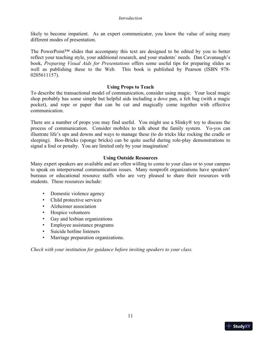 Test Bank for Interpersonal Communication, 7th New International Edition, page 13