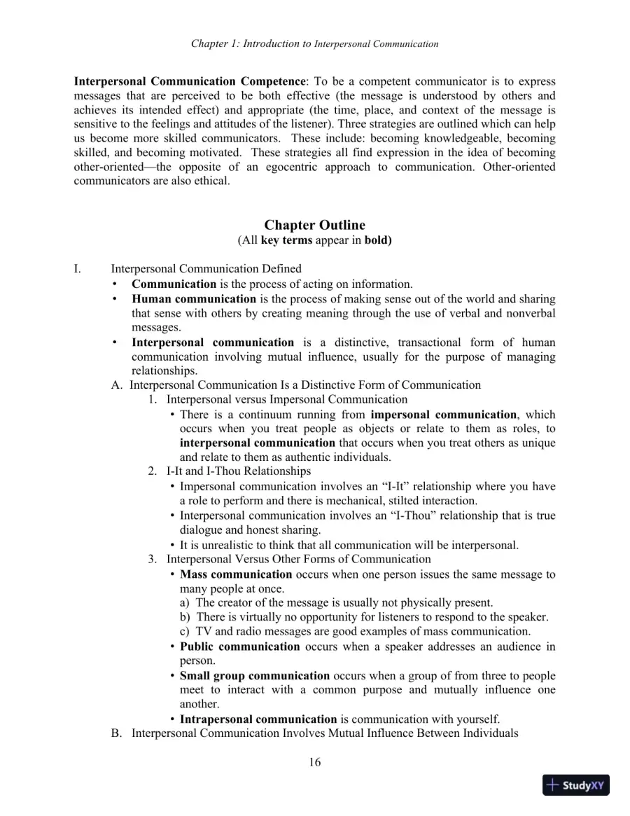 Test Bank for Interpersonal Communication, 7th New International Edition, page 18
