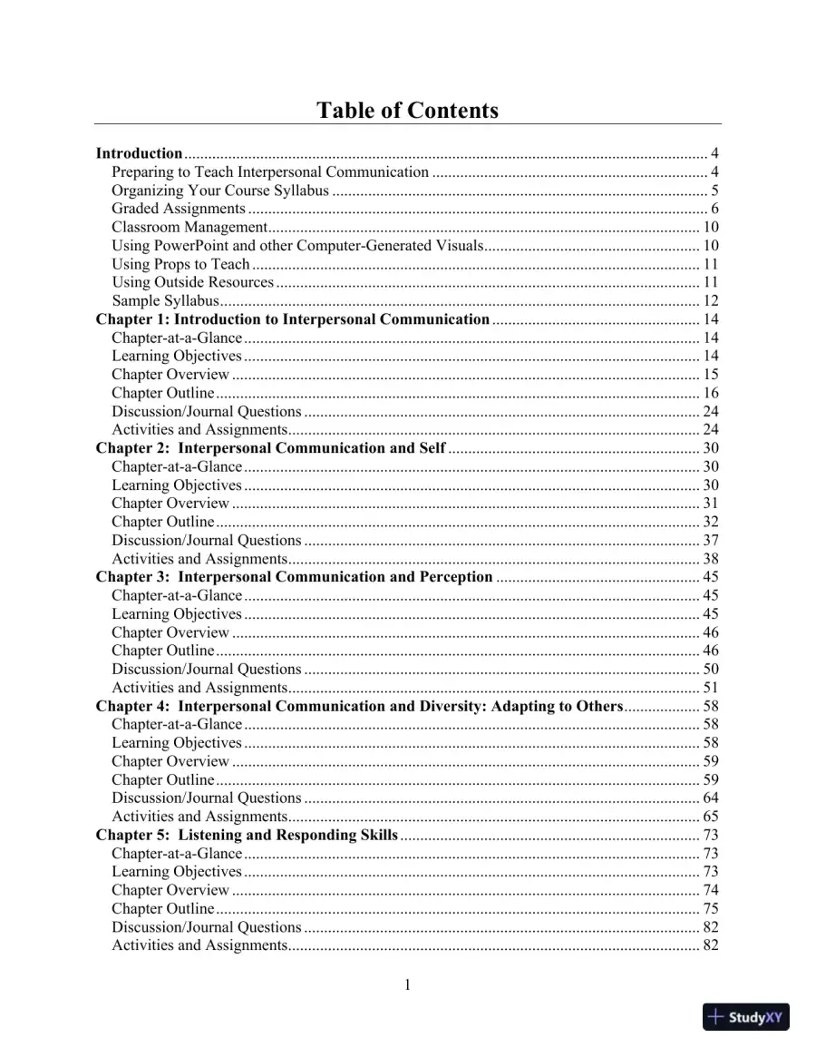 Test Bank for Interpersonal Communication, 7th New International Edition, page 3