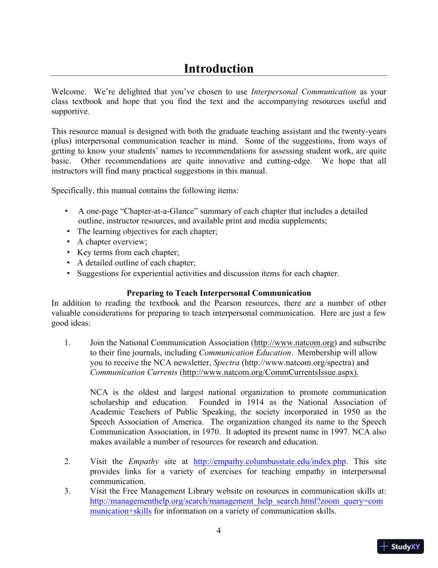 Test Bank for Interpersonal Communication, 7th New International Edition, page 6