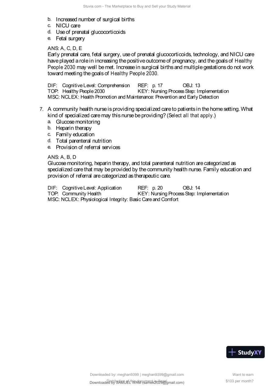 Test Bank for Introduction to Maternity and Pediatric Nursing, 9th Edition (Chapters 1-34), page 10