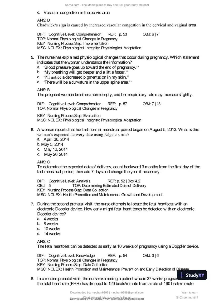 Test Bank for Introduction to Maternity and Pediatric Nursing, 9th Edition (Chapters 1-34), page 31