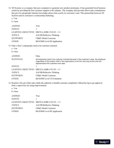 Test Bank For Mktg 8, 8th Edition - Page 6 preview image