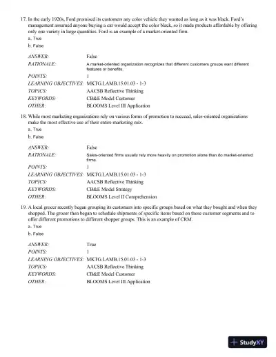 Test Bank For Mktg 8, 8th Edition - Page 7 preview image