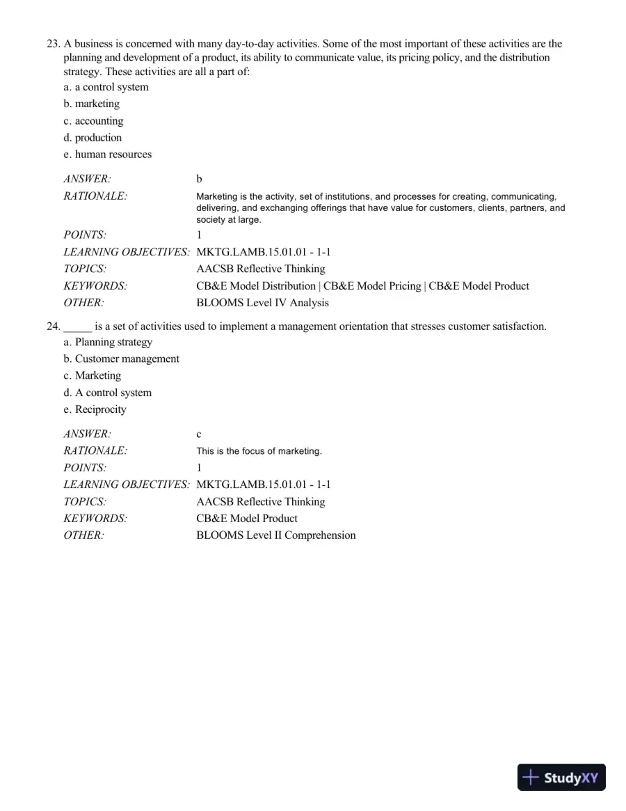 Test Bank For Mktg 8, 8th Edition, page 9