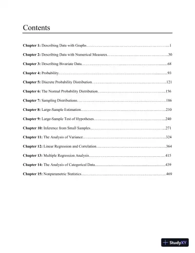 Solution Manual for Introduction to Probability and Statistics, 15th Edition - Page 3 preview image