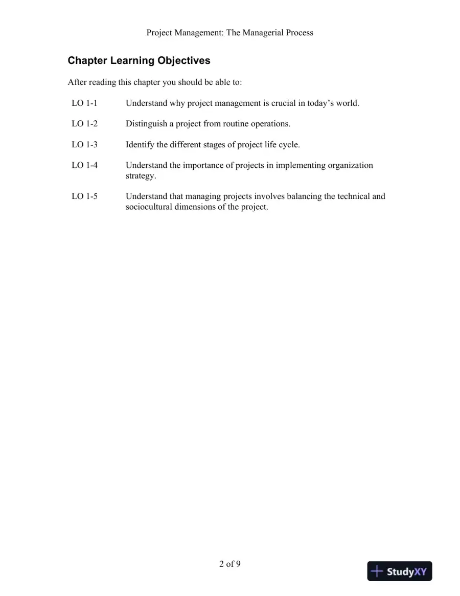 Project Management: The Managerial Process, 7th Edition Solution Manual, page 3