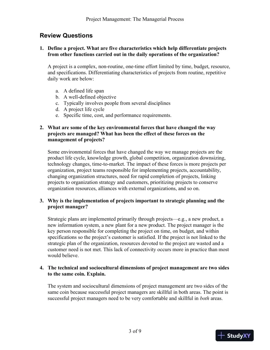 Project Management: The Managerial Process, 7th Edition Solution Manual, page 4