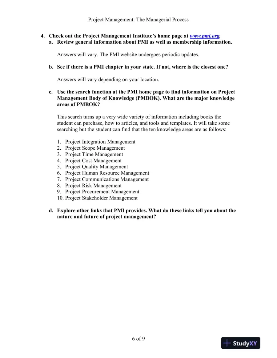 Project Management: The Managerial Process, 7th Edition Solution Manual, page 7