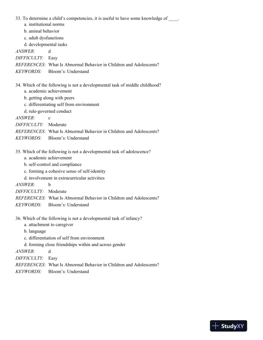 Abnormal Child Psychology 6th Edition Test Bank, page 10