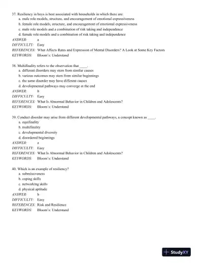 Abnormal Child Psychology 6th Edition Test Bank - Page 11 preview image