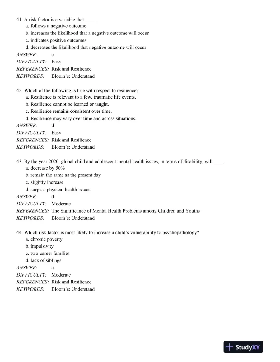Abnormal Child Psychology 6th Edition Test Bank, page 12
