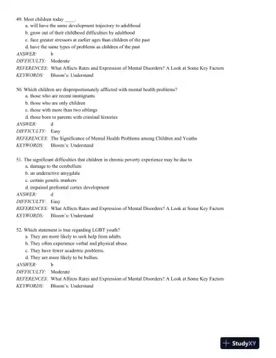Abnormal Child Psychology 6th Edition Test Bank - Page 14 preview image