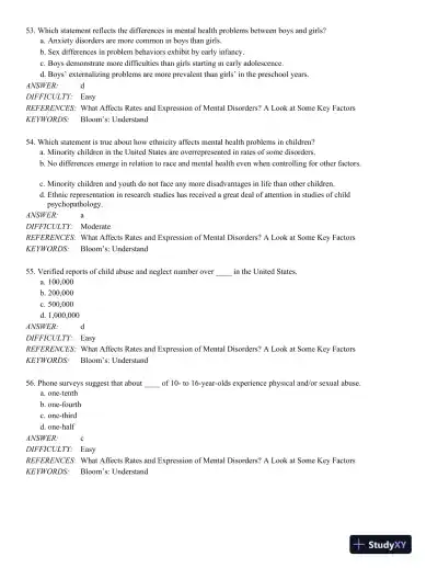 Abnormal Child Psychology 6th Edition Test Bank - Page 15 preview image