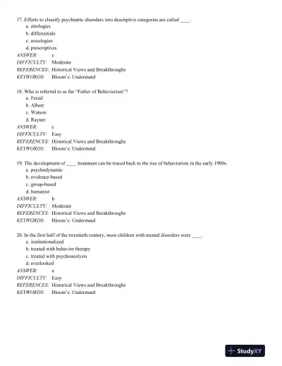 Abnormal Child Psychology 6th Edition Test Bank - Page 6 preview image