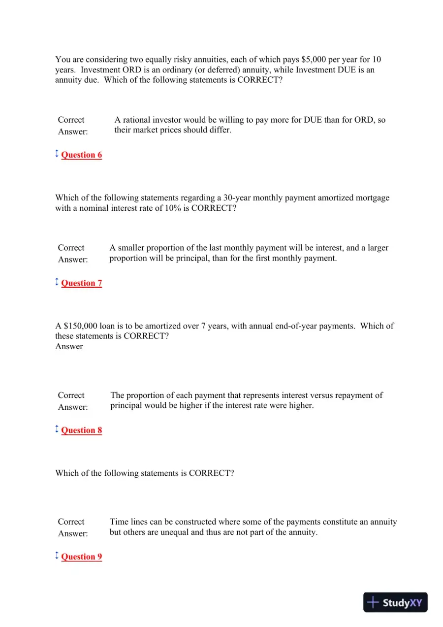 FIN 534 Week 4 Quiz 3, page 3
