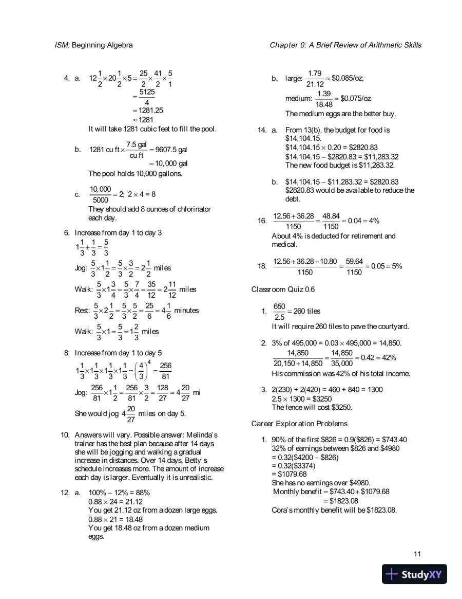 Solution Manual for Beginning Algebra, 9th Edition, page 14