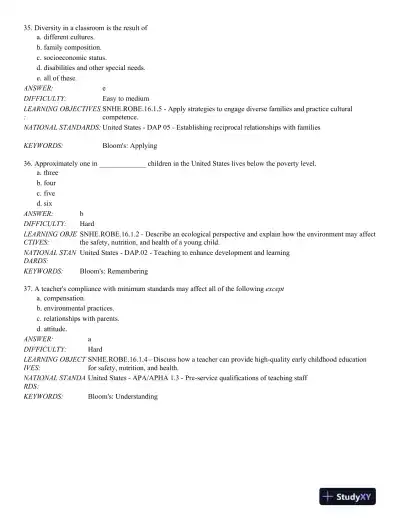Safety, Nutrition and Health in Early Education 6th Edition Test Bank - Page 11 preview image