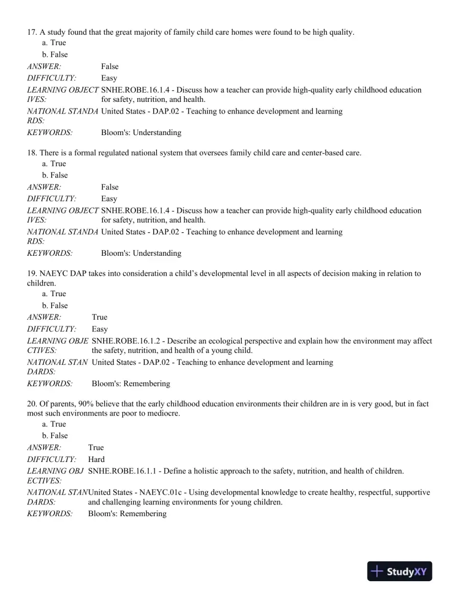 Safety, Nutrition and Health in Early Education 6th Edition Test Bank, page 6