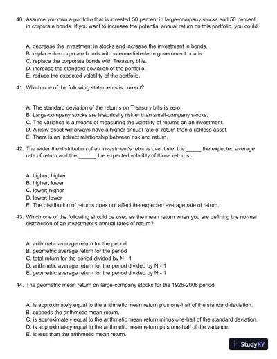 Fundamentals of Investments 5th Edition Test Bank - Page 11 preview image