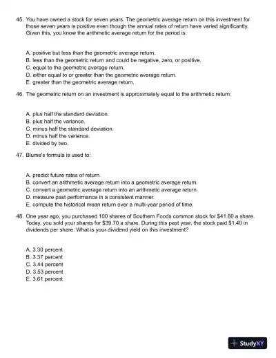 Fundamentals of Investments 5th Edition Test Bank - Page 12 preview image