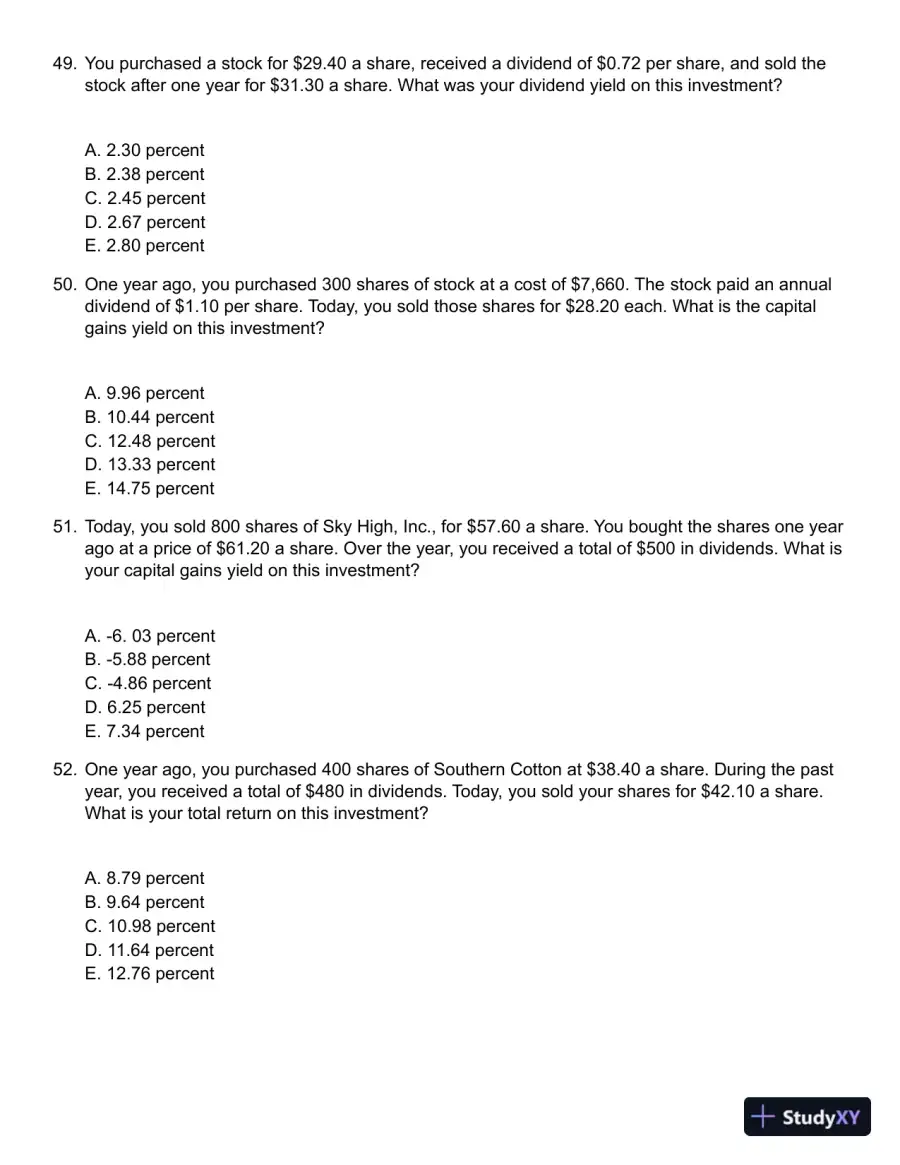 Fundamentals of Investments 5th Edition Test Bank, page 13