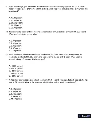 Fundamentals of Investments 5th Edition Test Bank - Page 16 preview image
