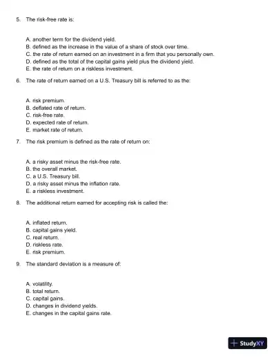 Fundamentals of Investments 5th Edition Test Bank - Page 3 preview image