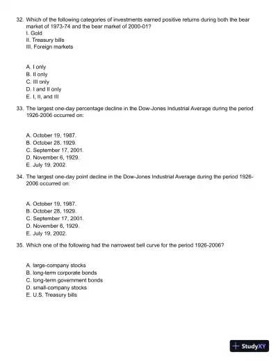 Fundamentals of Investments 5th Edition Test Bank - Page 9 preview image