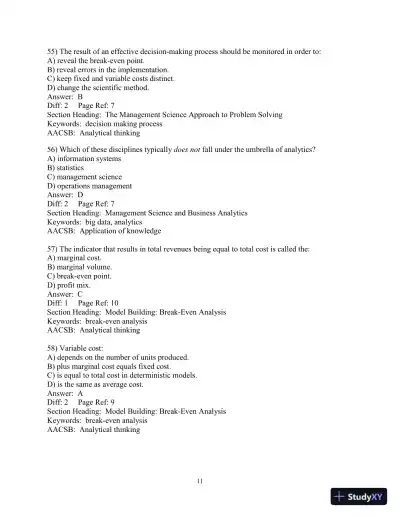 Test Bank for Introduction to Management Science, 13th Edition - Page 12 preview image