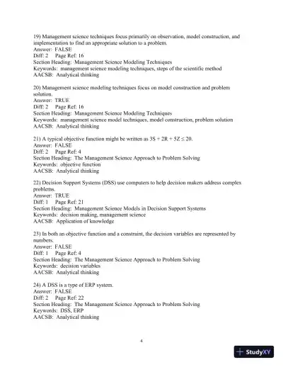 Test Bank for Introduction to Management Science, 13th Edition - Page 5 preview image