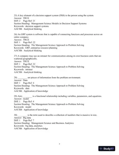 Test Bank for Introduction to Management Science, 13th Edition - Page 6 preview image