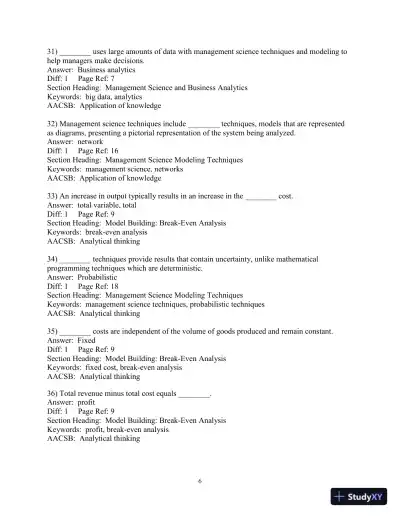 Test Bank for Introduction to Management Science, 13th Edition - Page 7 preview image