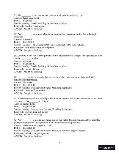 Test Bank for Introduction to Management Science, 13th Edition - Page 8 preview image