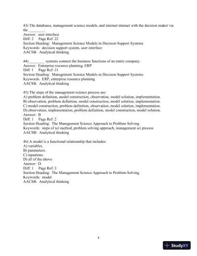 Test Bank for Introduction to Management Science, 13th Edition - Page 9 preview image